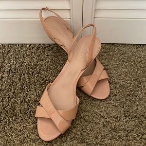 Calvin Klein Size 9.5 Beige Kitten Heel Shoes